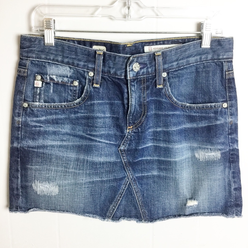 AG Adriano Goldschmied Denim Box Skirt Size 28 Distressed - Picture 5 of 6